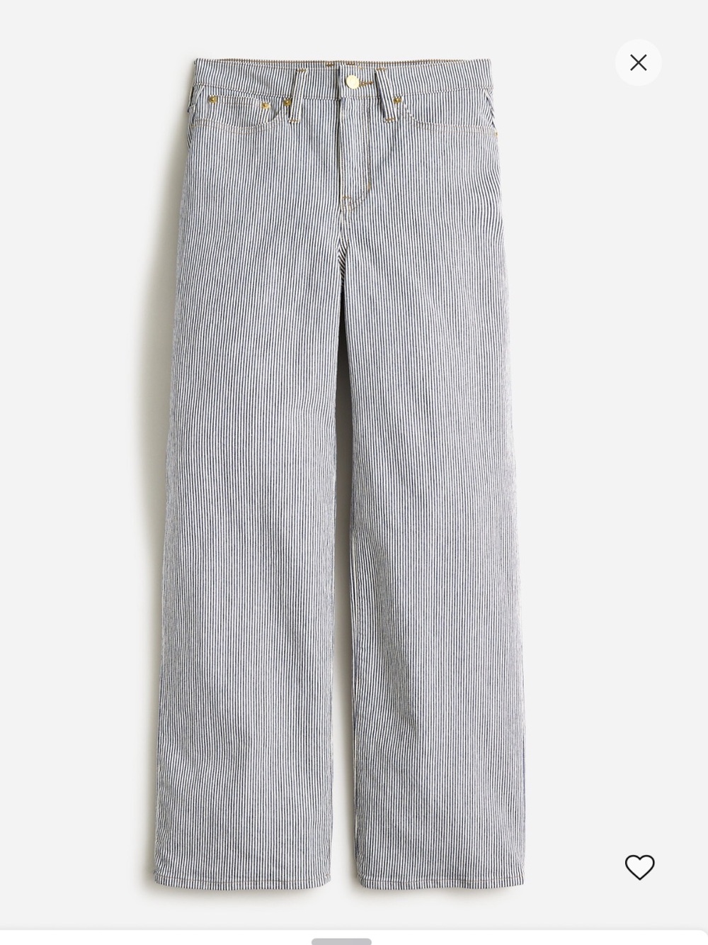 JCrew Slim Wide Jean in Railroad Stripe